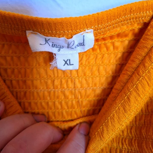 Kings Road XL Mustard Summer Ruffle Layered Dress - Picture 4 of 11